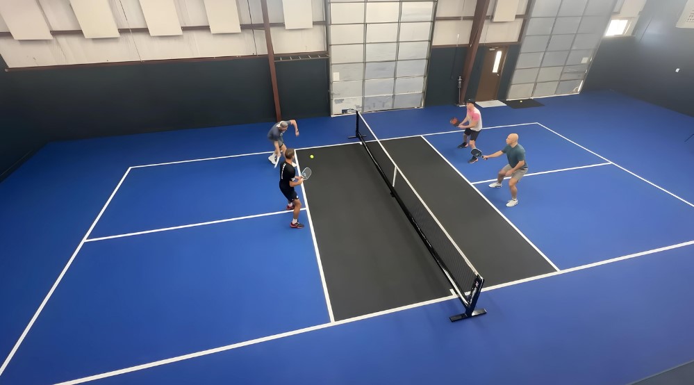 Pickleball on tennis court