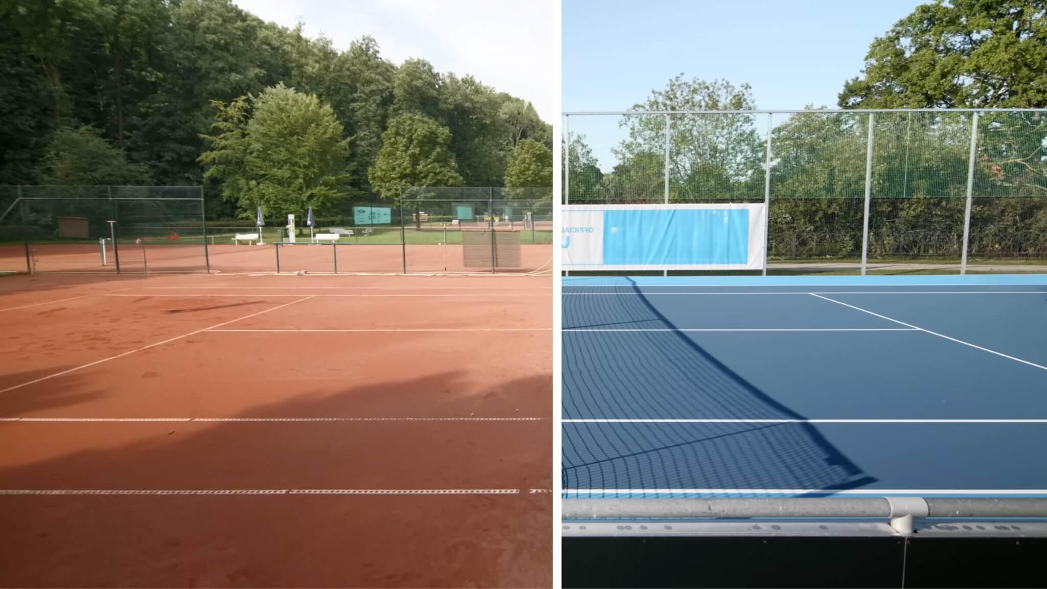 Comparisons of clay and hard court tennis surfaces